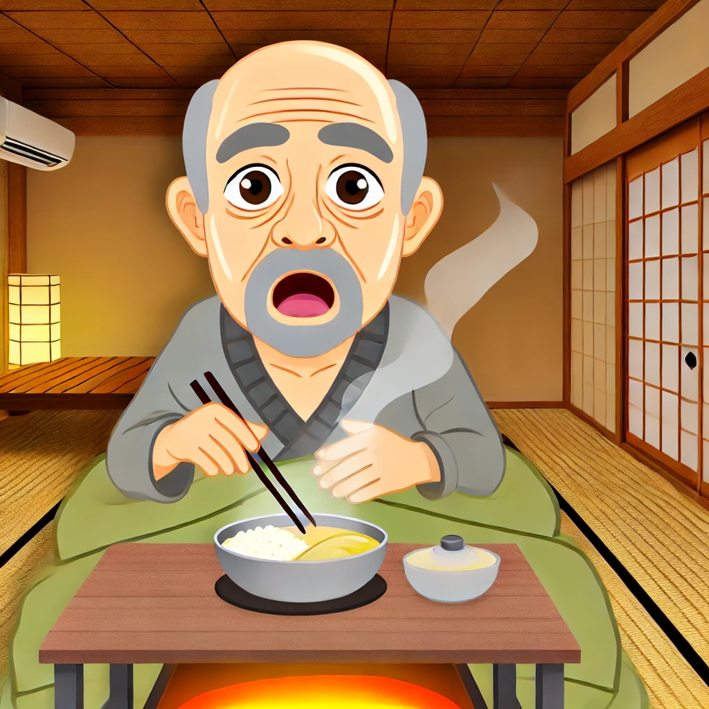 びっくりするおじさん